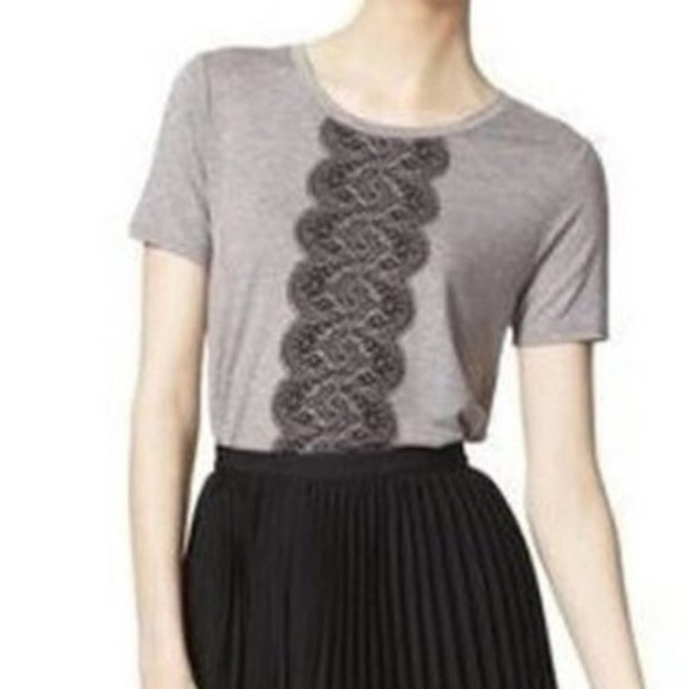 Jason Wu for Target Gray T-shirt Lace Imprint